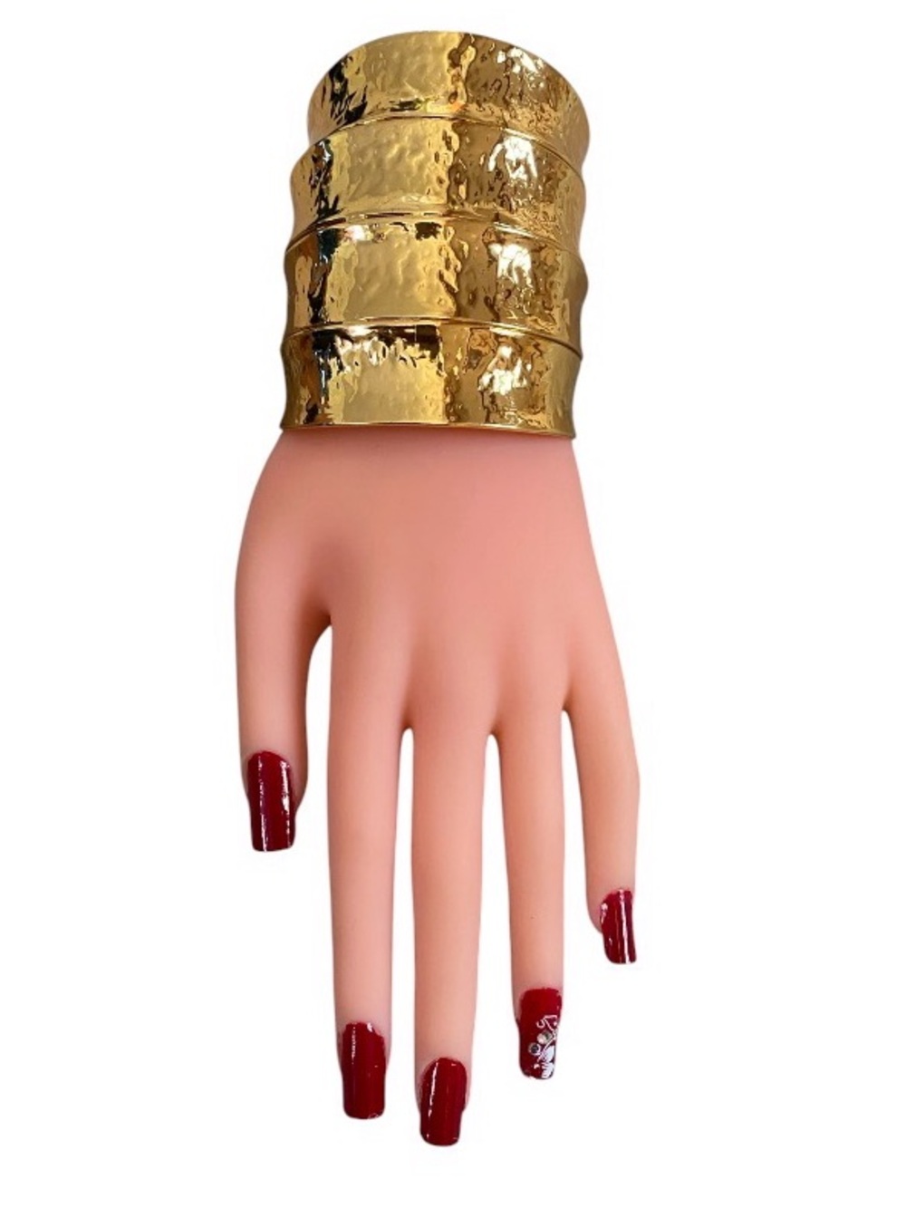 Zara women’s goldtone hammered wide cuff bracelet